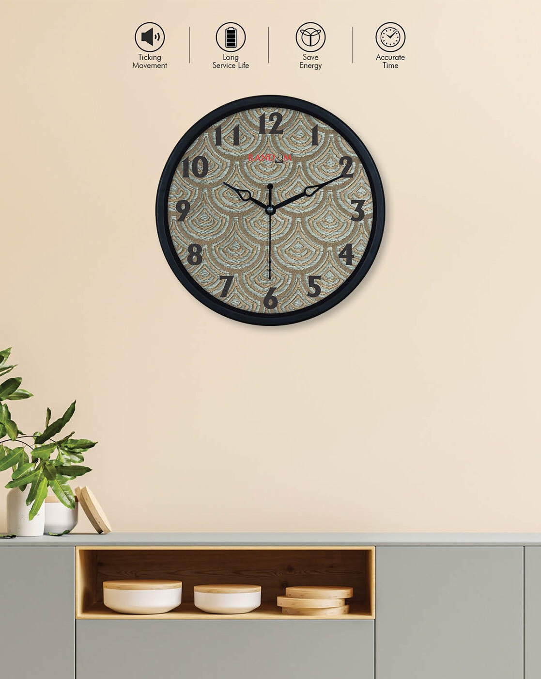 Clocks | Floral Woven Wall Clock Clocks Clocks