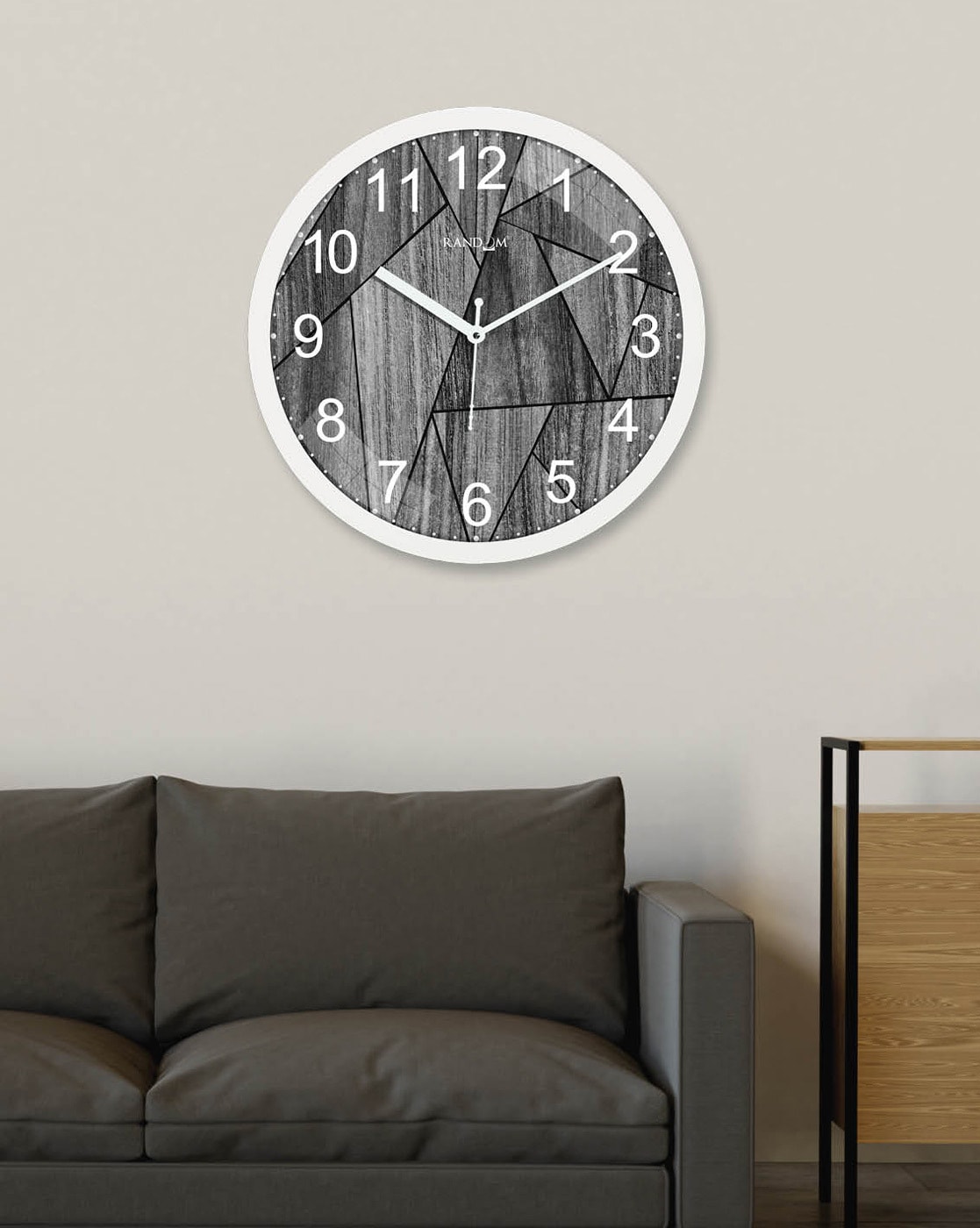 Clocks | Geometric Print Round-Shape Plastic Wall Clock Clocks Clocks