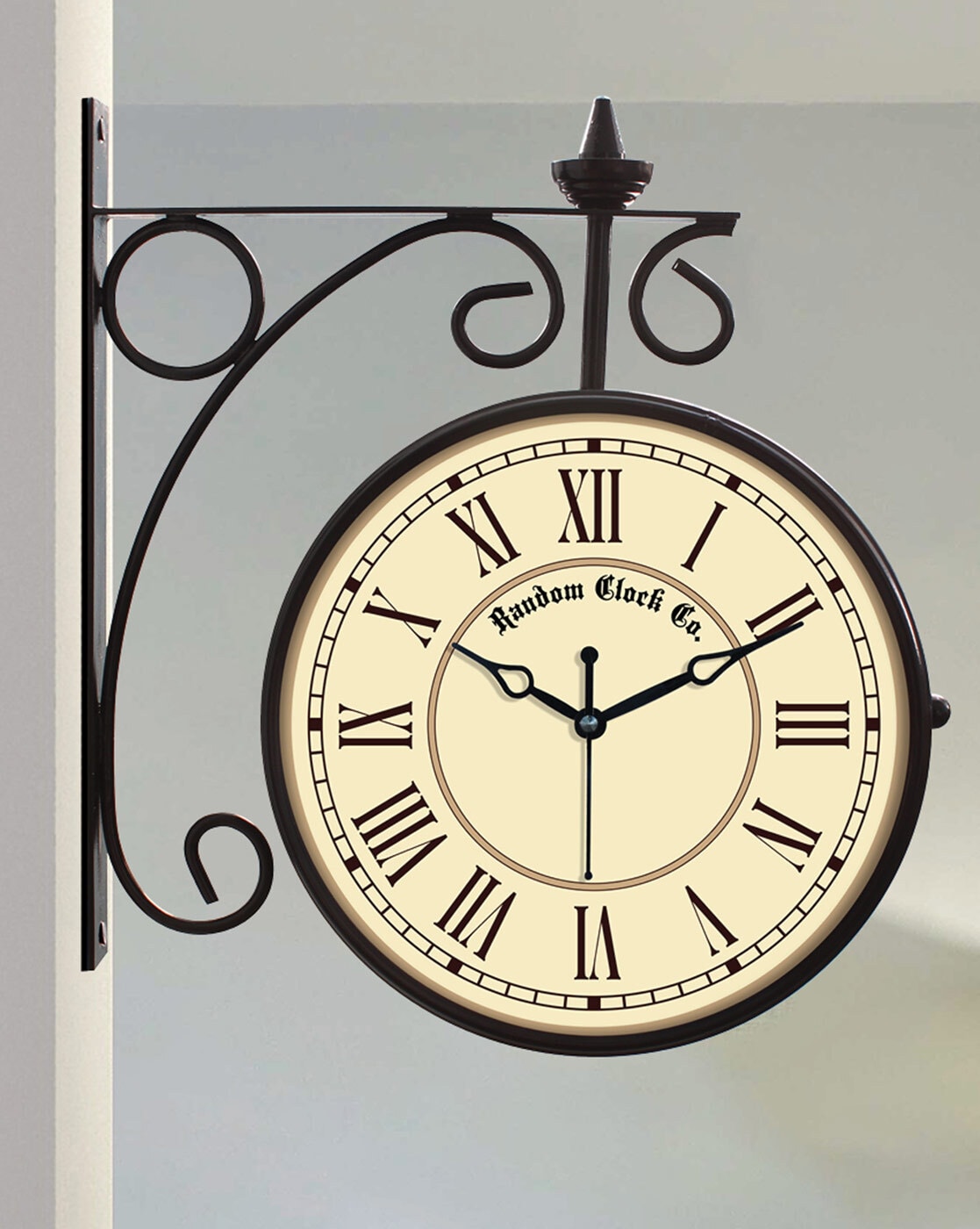 Clocks | Roman Numerals Dual-Sided Station Hanging Wall Clock Clocks Clocks