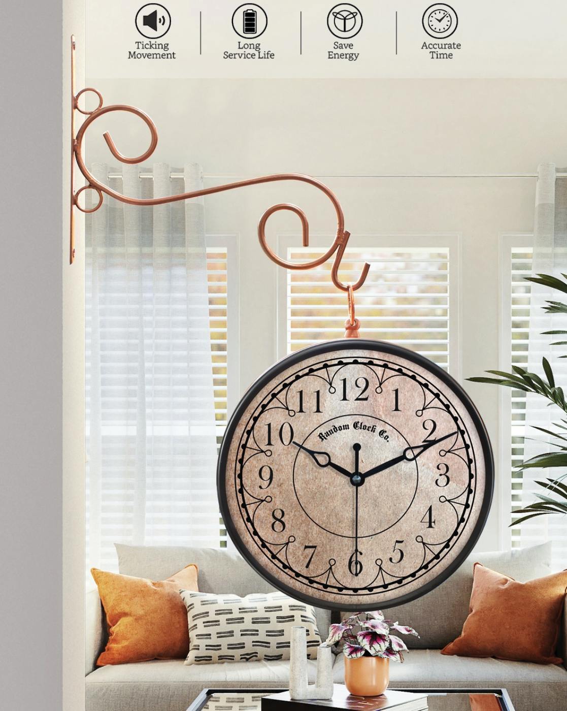 Clocks | Station Double SidedVintage Metal Wall Clock Clocks Clocks