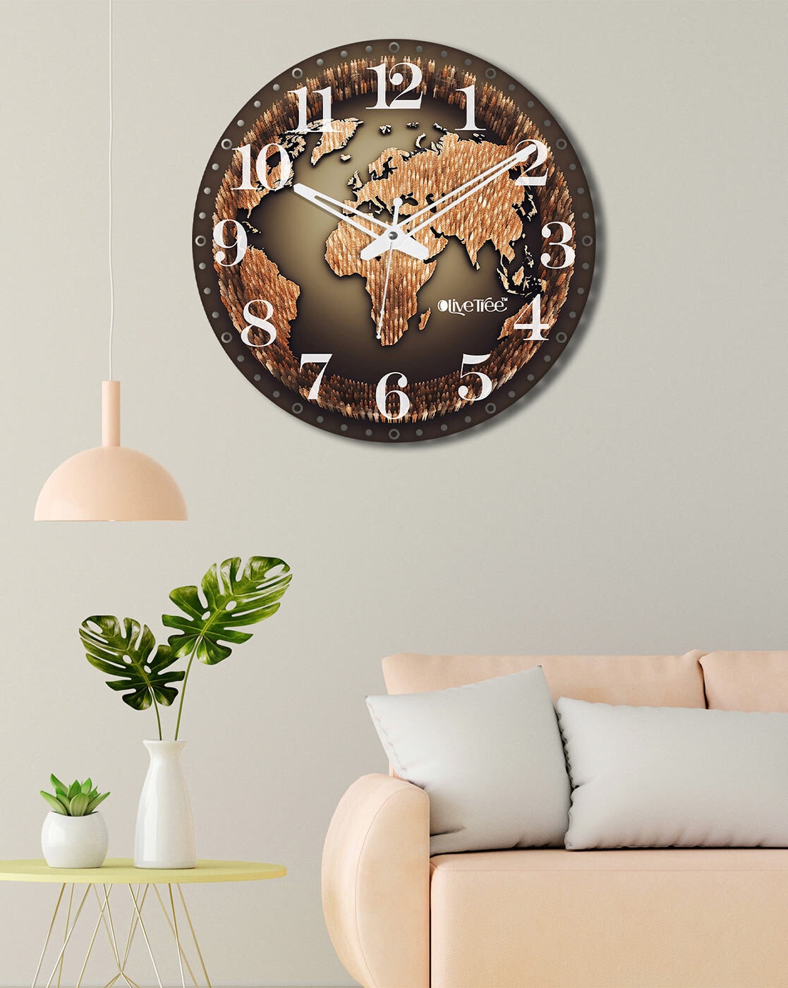 Clocks | World Map Print Wooden Wall Clock Clocks Clocks