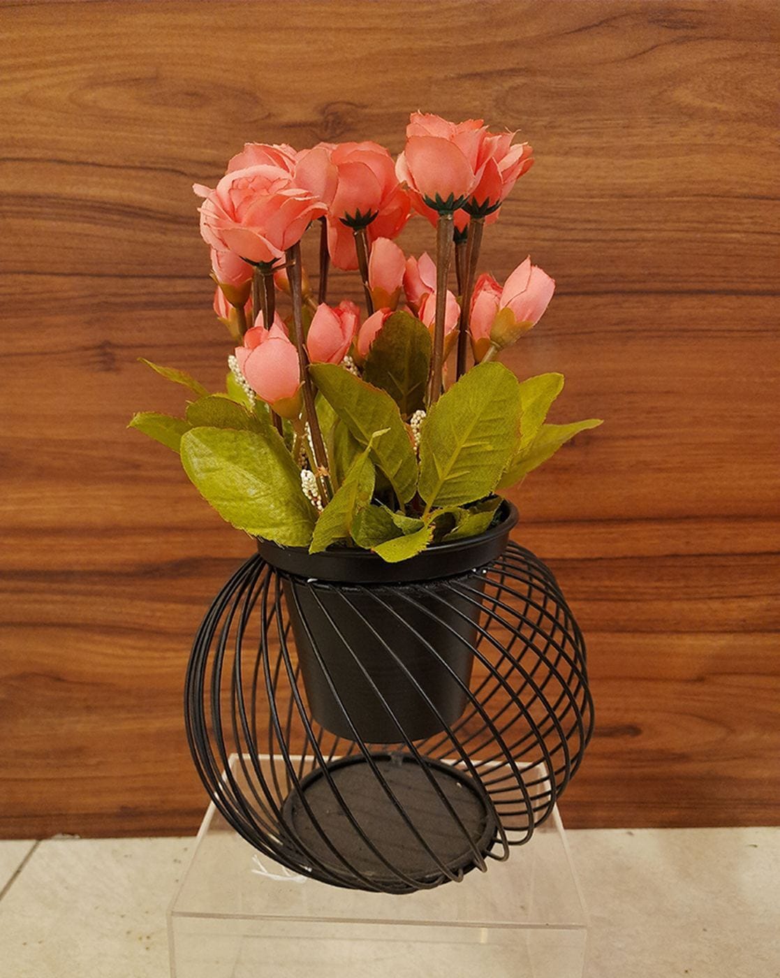 Plants & Flowers | Flower with Round Small Planter Vase Home Decor Plants & Flowers