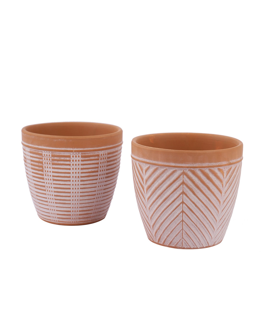 Plants & Flowers | Pack Of 2 Striped Planters Set Home Decor Plants & Flowers