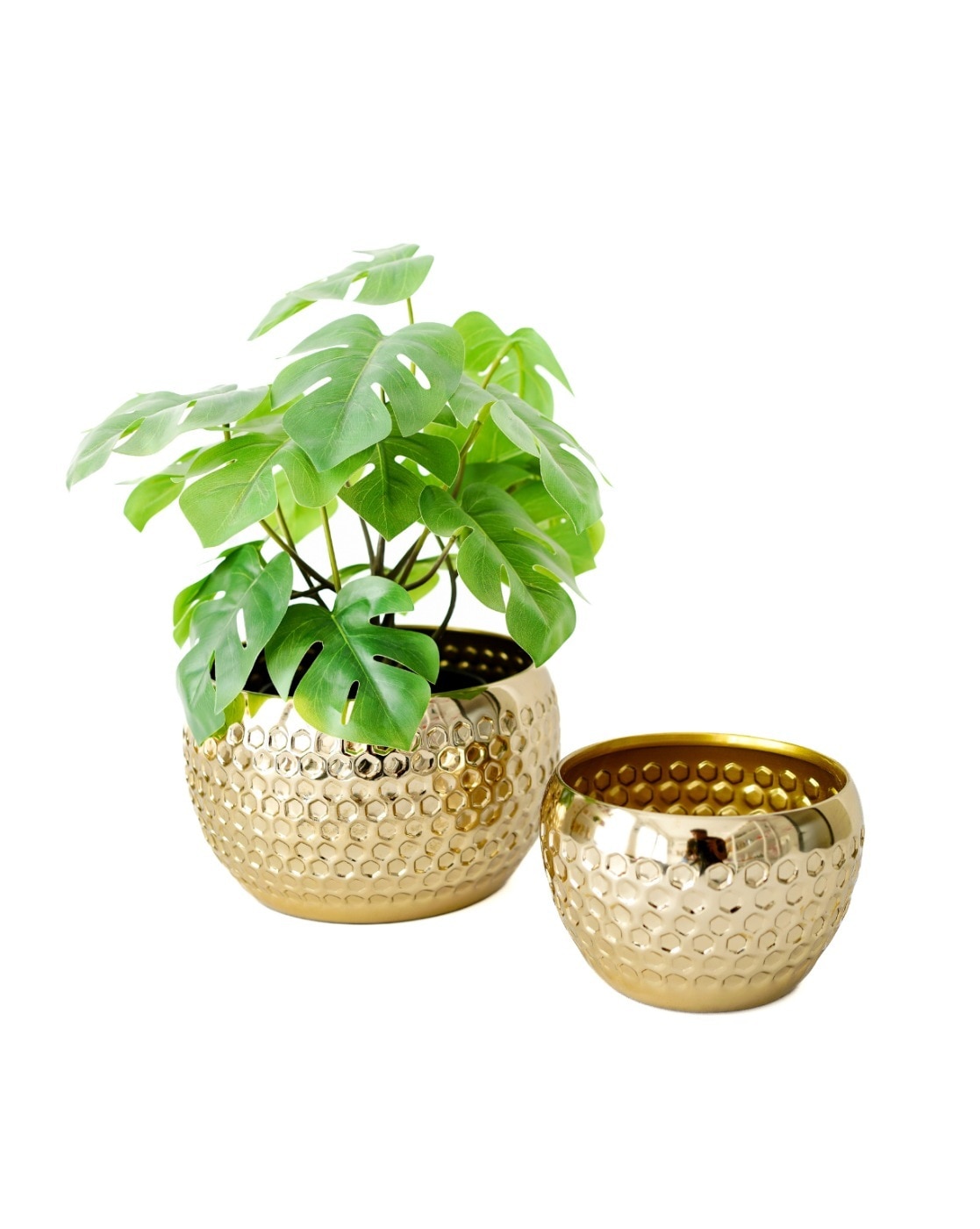 Plants & Flowers | Set of 2 Honeycomb Pattern Plant Containers Home Decor Plants & Flowers