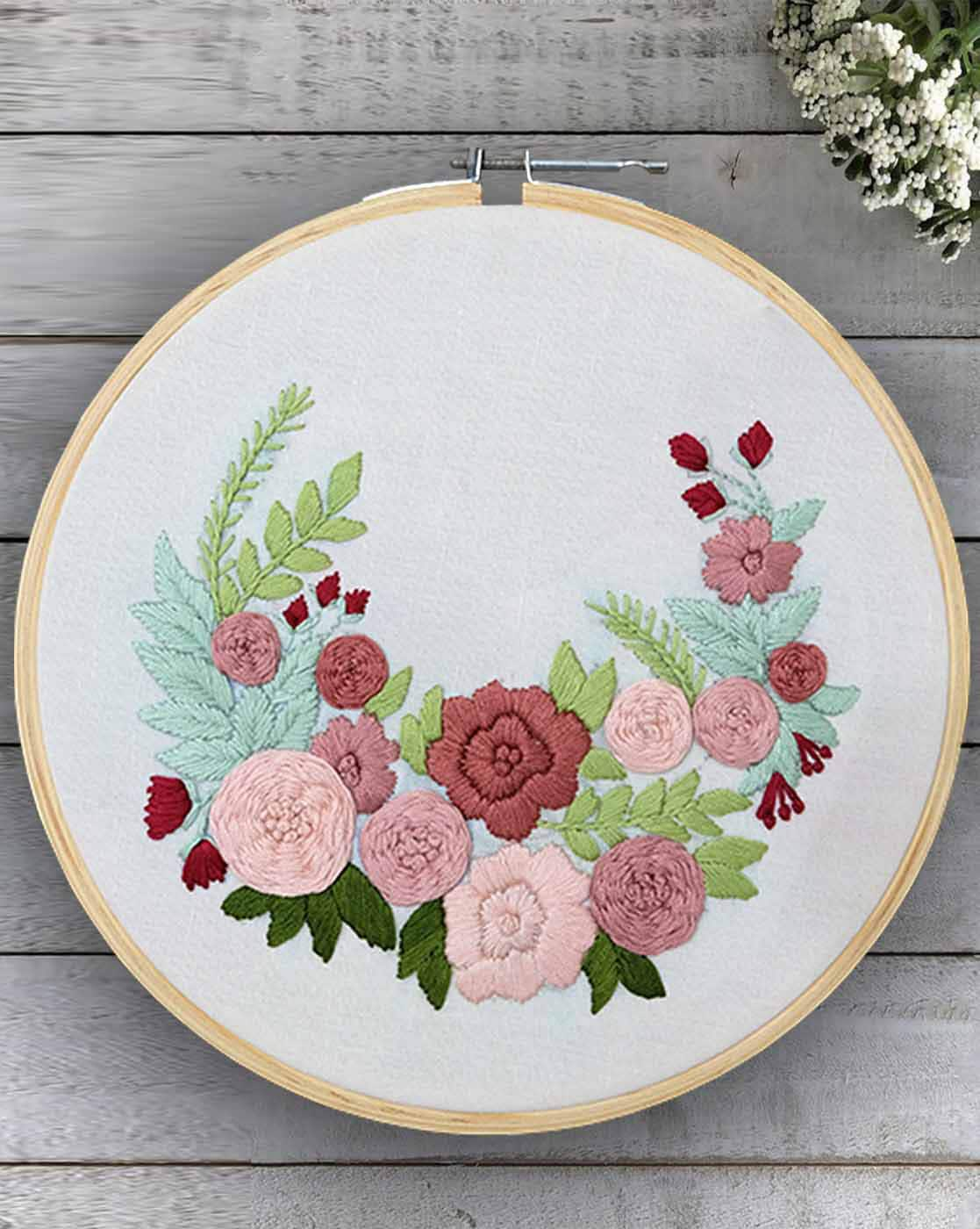 Wall Decor | Floral Hand-Embroidered Hoop Wall Hanging 10" Home Decor Wall Decor