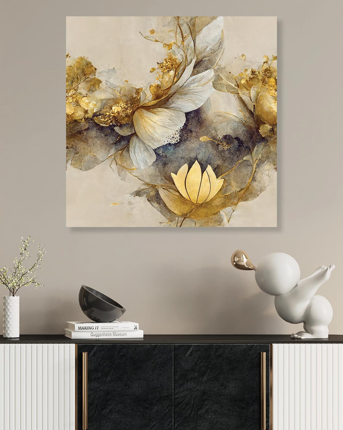 Wall Decor | Floral Print Canvas Painting 24" x 24" Home Decor Wall Decor