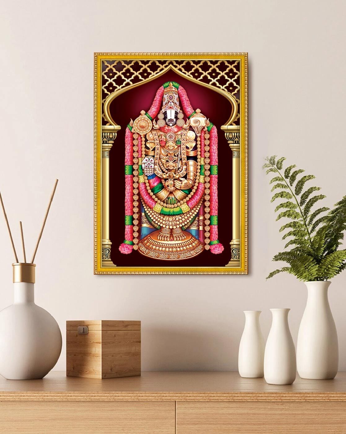 Wall Decor | Lord Tirupati Balaji Photo Painting Frame Home Decor Wall Decor