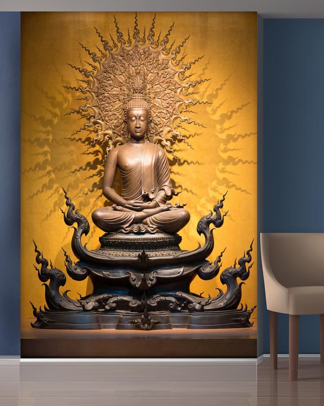 Wall Decor | Meditating Buddha Mural Wallpaper Home Decor Wall Decor