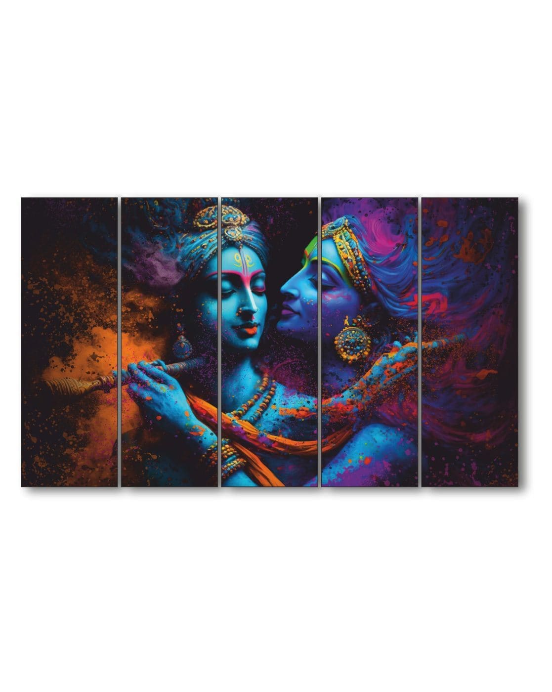 Wall Decor | Radha Krishna 5-Piece Wall Painting Home Decor Wall Decor