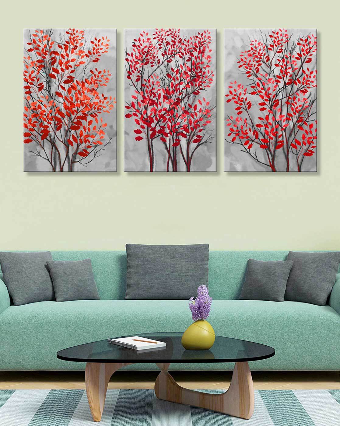 Wall Decor | Set of 3 Tree Print Wall Art Paintings Home Decor Wall Decor