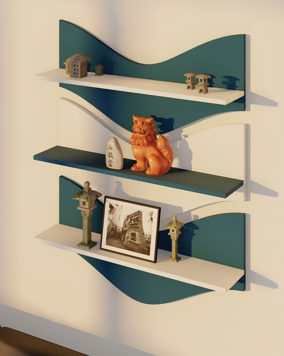 Wall Shelves | Set of 3 Rectangular-Shaped Wooden Wall Shelves Home Decor Wall Shelves