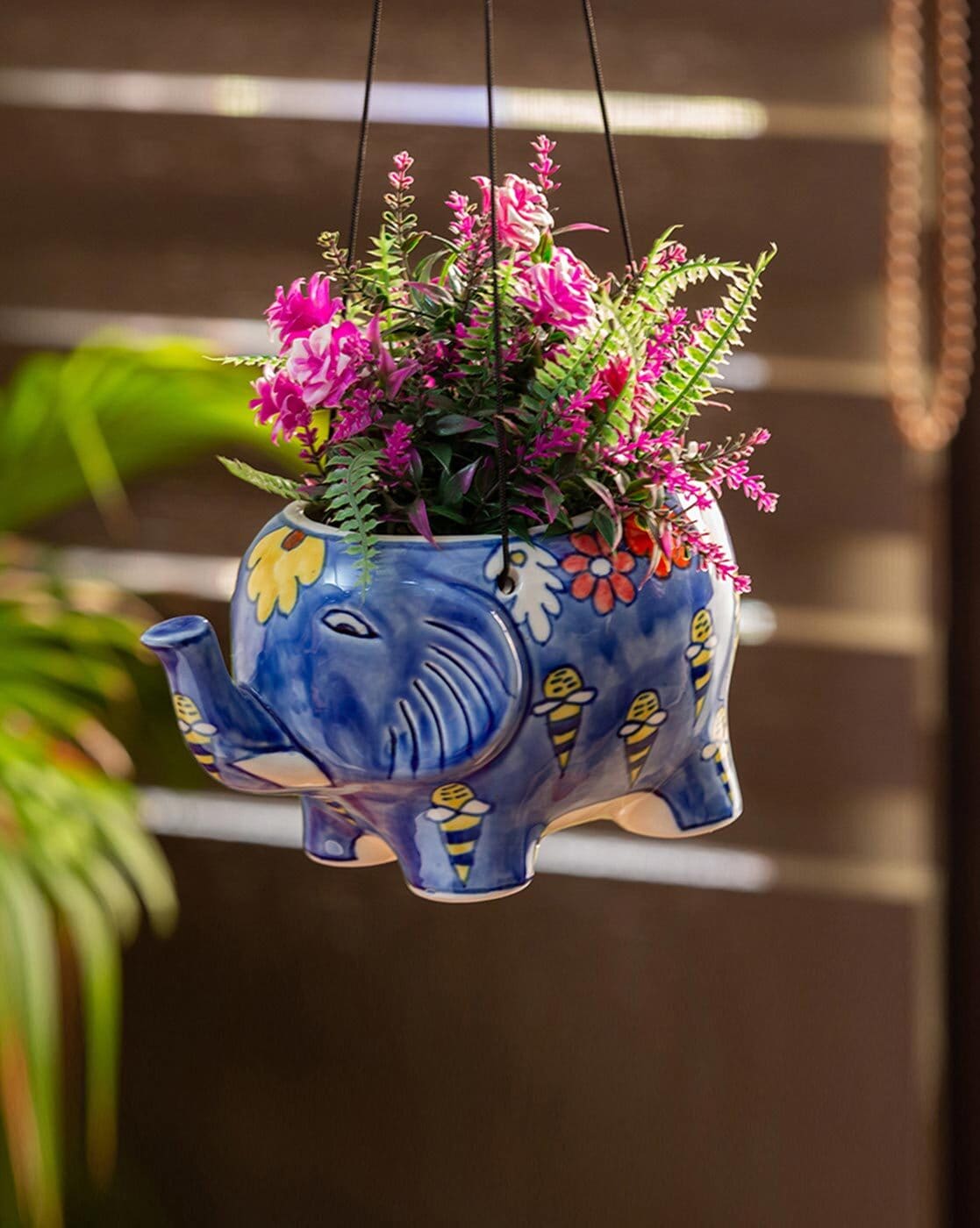 Plants & Flowers | Elephant Design Ceramic Hanging Planter Pot Home Decor Plants & Flowers