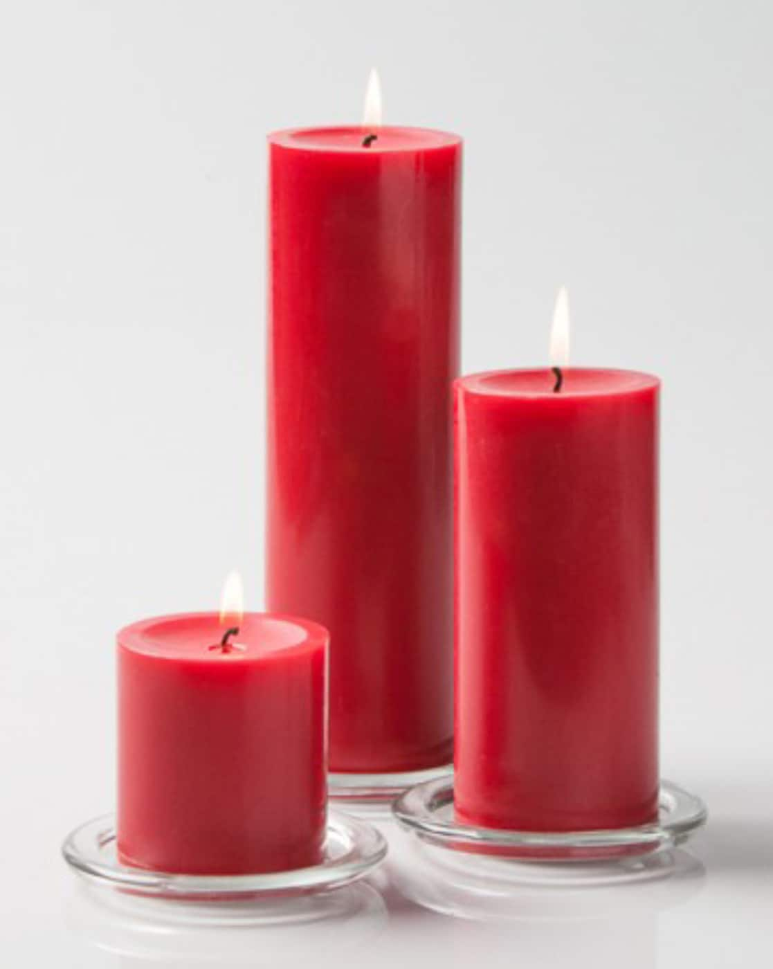 Home Fragnance | Set of 3 Rose Scented Pillar Candles Home Decor Home Fragnance