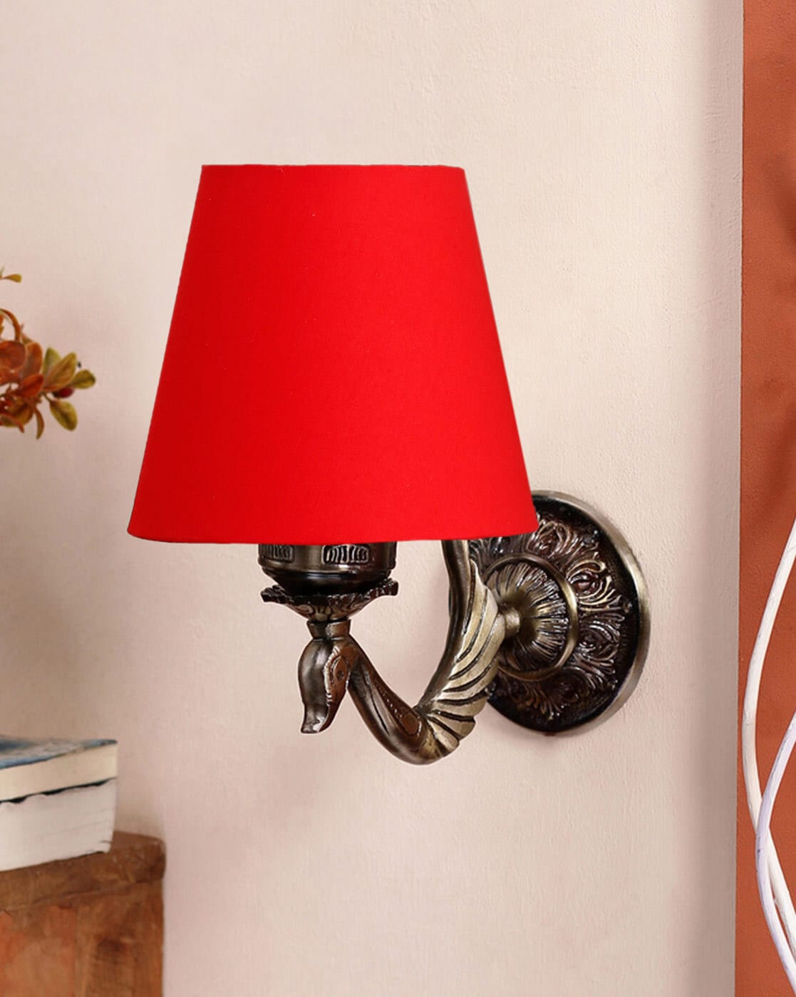 Lamp, Diyas & Candle | Antique Wall Lamp with Cotton Shade Home Decor Lamp, Diyas & Candle