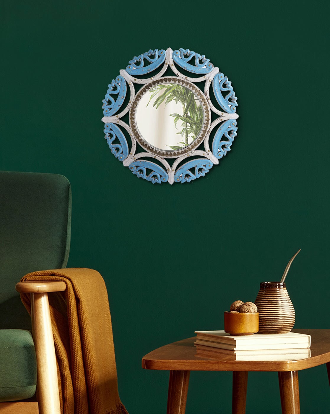 Mirrors | Wall Mirror with Vintage Wooden Frame Home Decor Mirrors