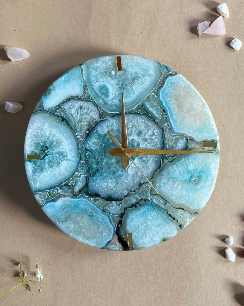 Clocks | Handmade Agate Round Wall Clock Clocks Clocks