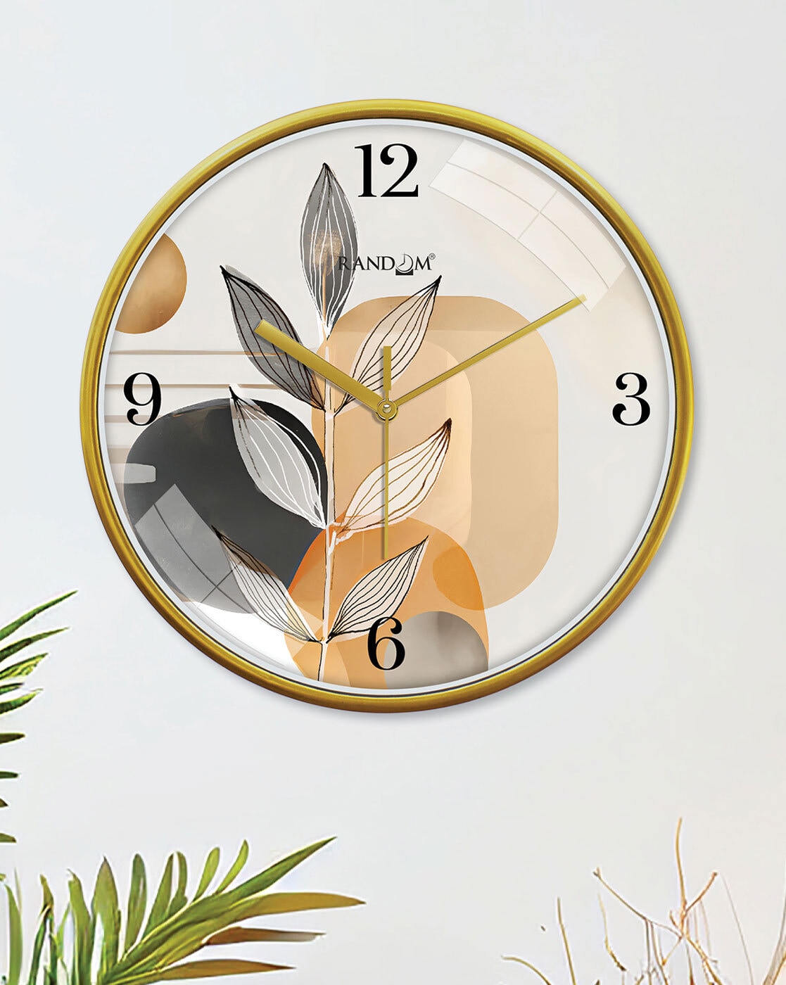 Clocks | Leaf Print Plastic Wall Clock Clocks Clocks