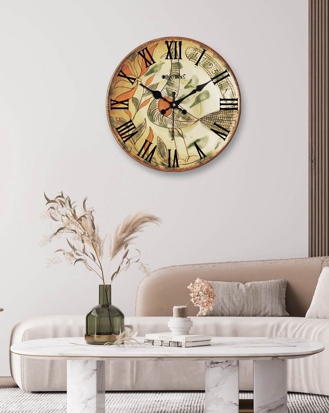 Clocks | Printed Round Wooden Wall Clock Clocks Clocks